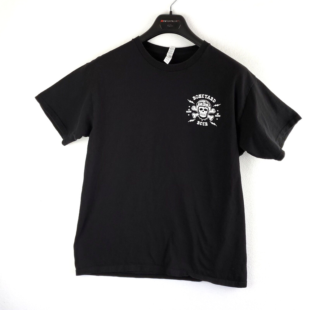 AlStyle T Shirt Mens Large Boneyard Beer Black Graphic Print Tee Casual Tee Top